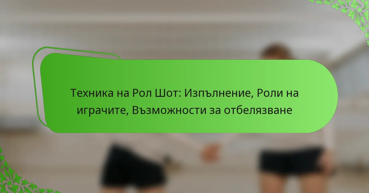 Техника на Рол Шот: Изпълнение, Роли на играчите, Възможности за отбелязване