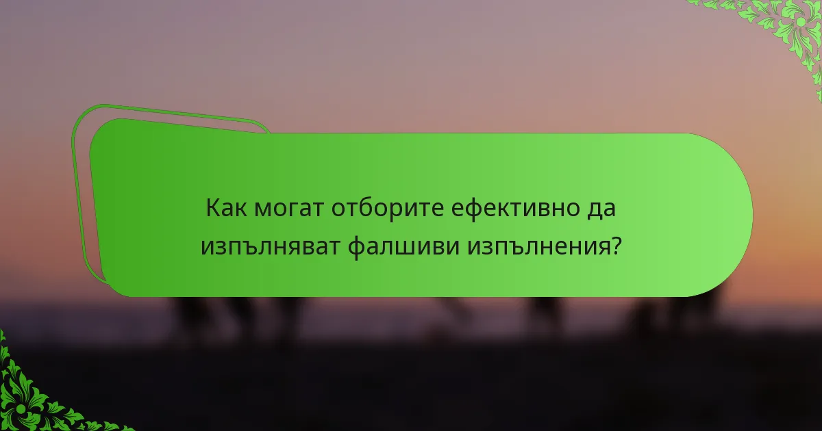Как могат отборите ефективно да изпълняват фалшиви изпълнения?