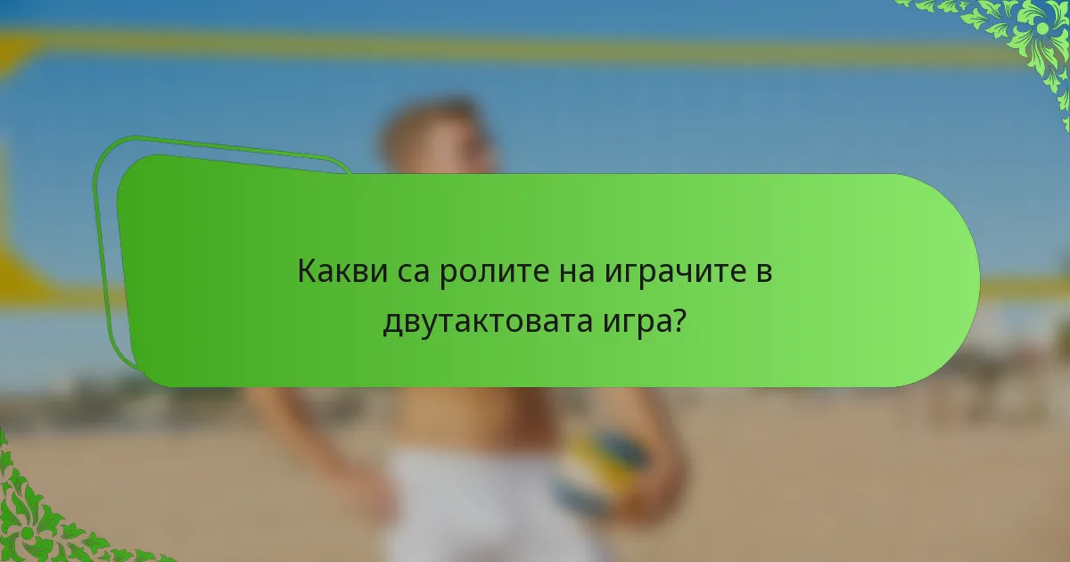 Какви са ролите на играчите в двутактовата игра?